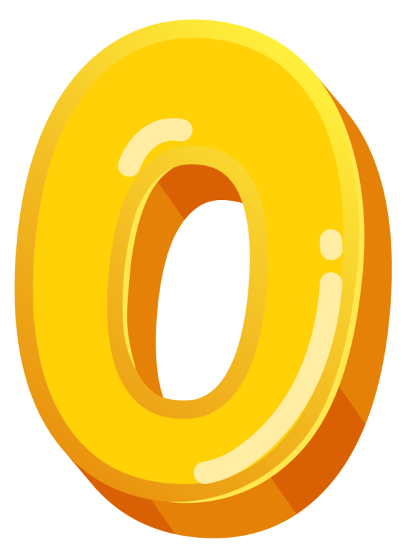 Цифра 0 цветная