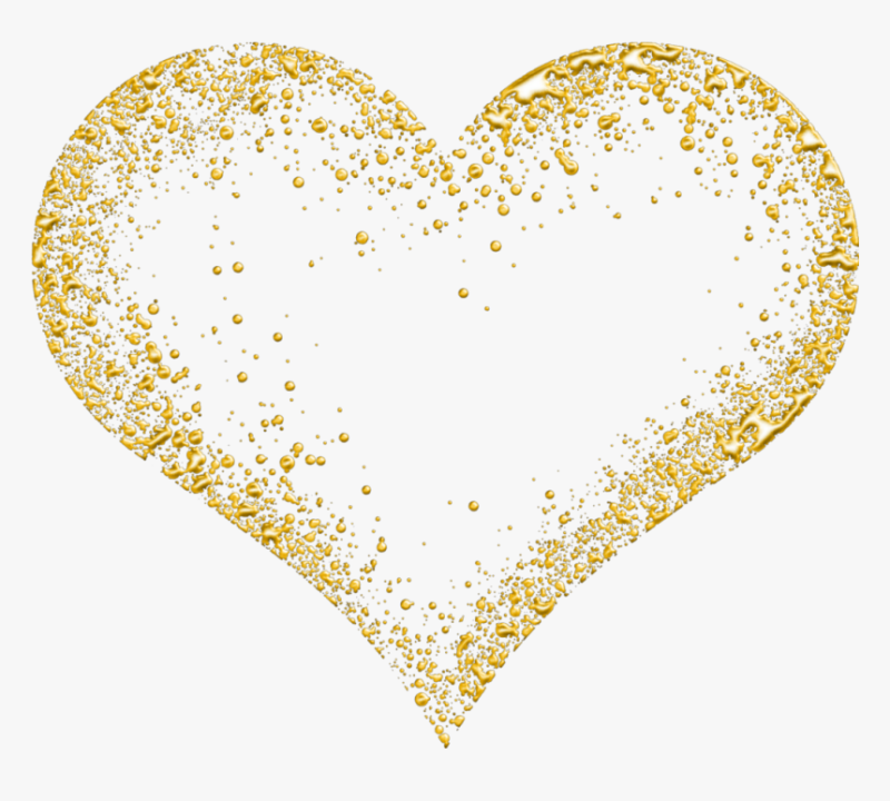 Золотое сердце на белом фоне