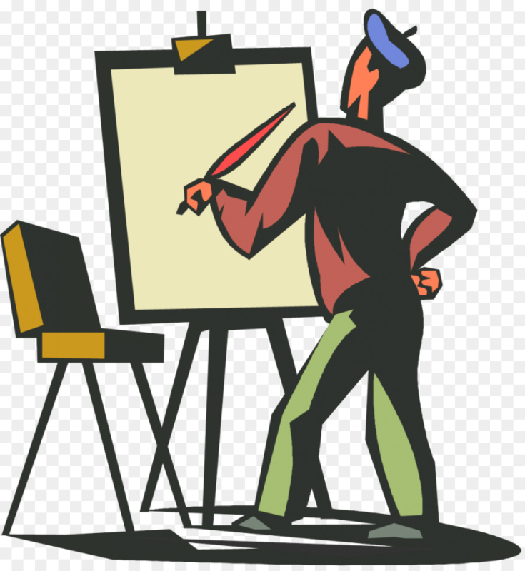 Художник на прозрачном фоне