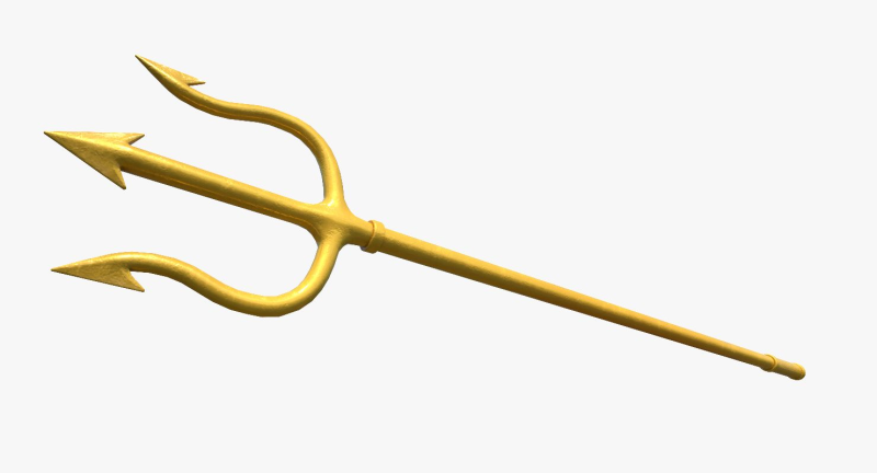 Трезубец Нептуна золотой