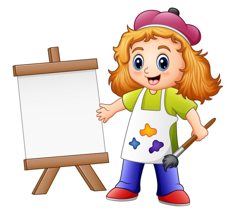 Художник на белом фоне для детей