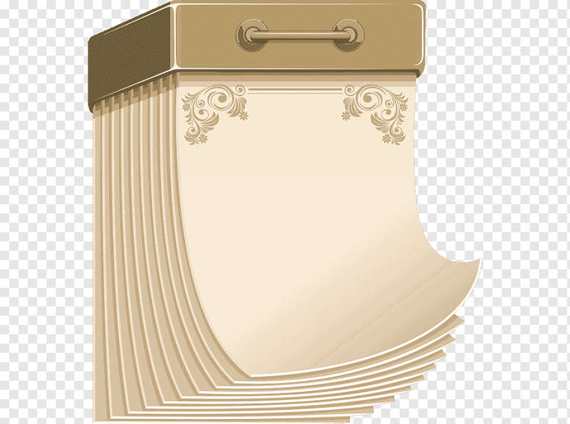 Календарный лист на прозрачном фоне