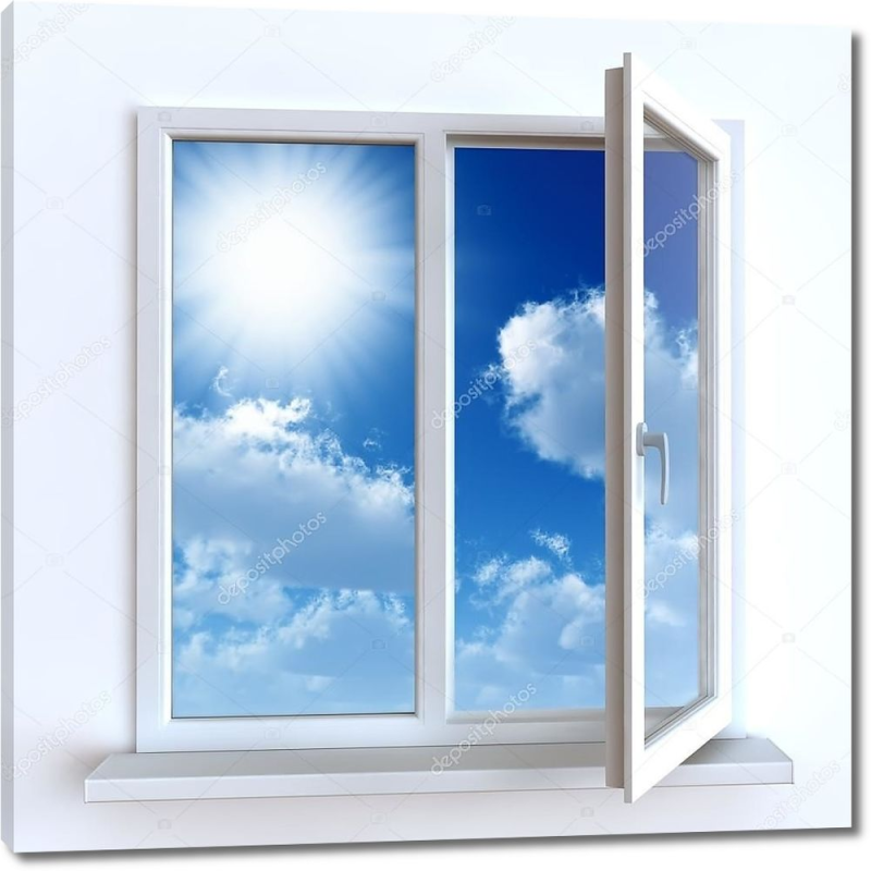 Пластиковое окно на прозрачном фоне