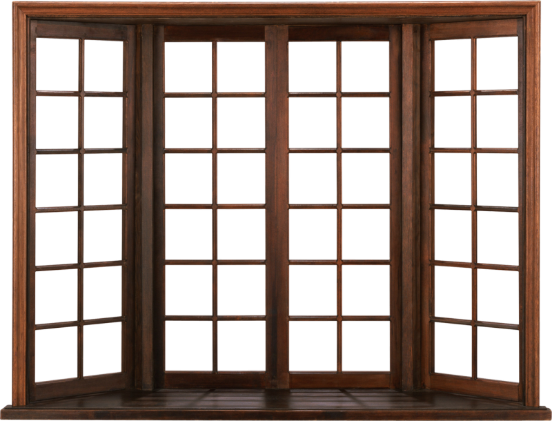 Оконная рама деревянная коричневая