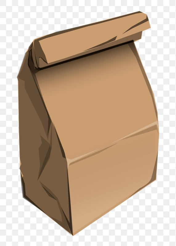 Крафтовый пакет на прозрачном фоне