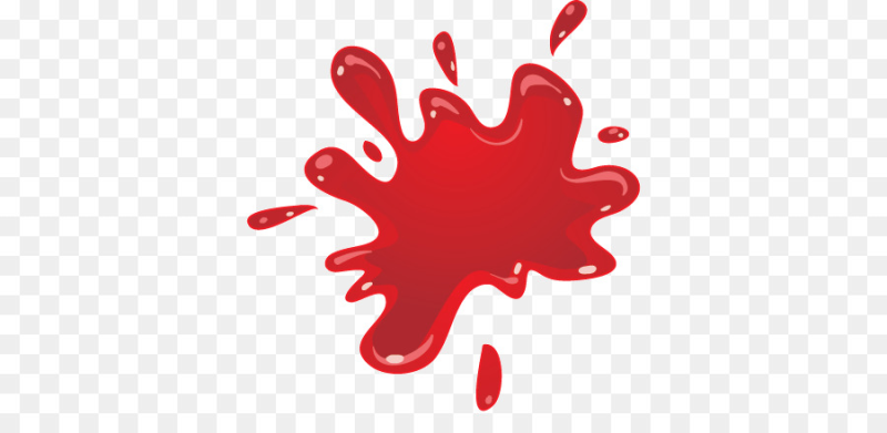Красная Клякса на прозрачном фоне