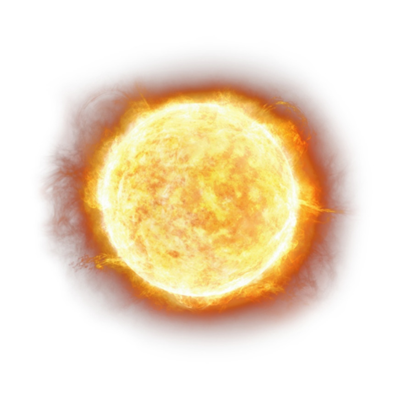 Солнце на белом фоне