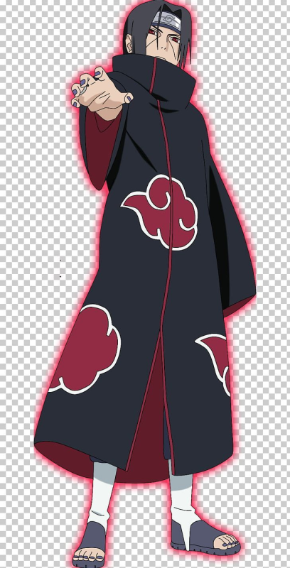 Итачи Учиха в полный рост на белом фоне