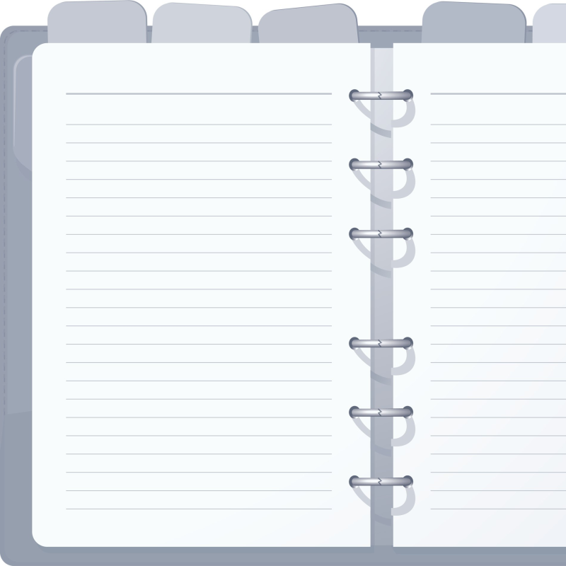 Ежедневник на белом фоне