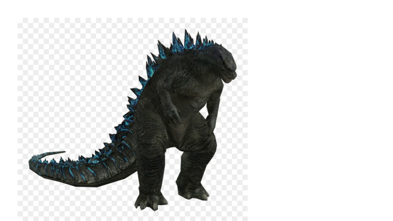Годзилла на белом фоне