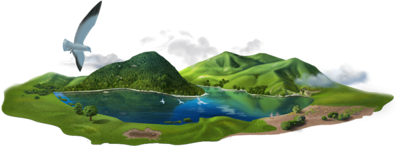 Остров на белом фоне