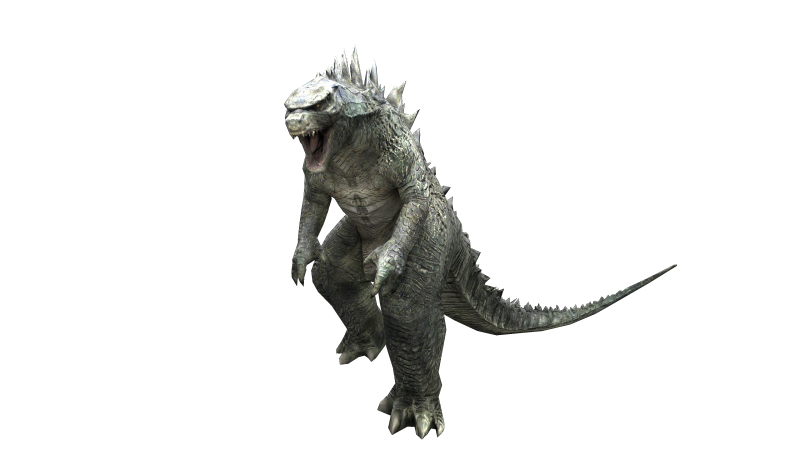 Годзилла на белом фоне