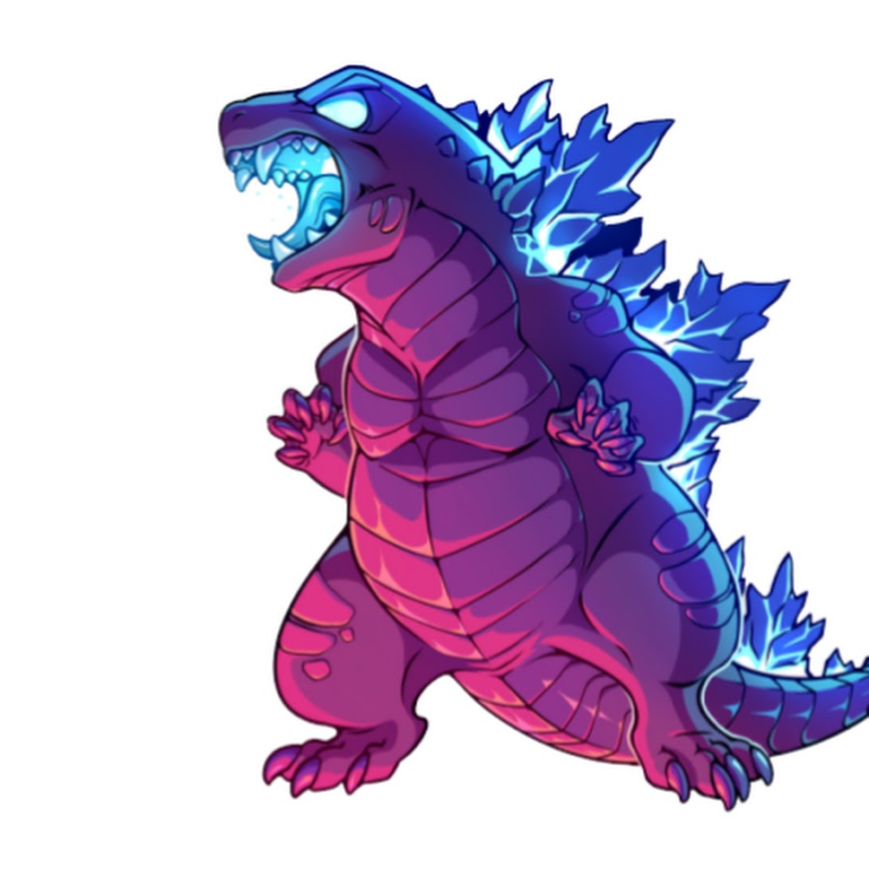 Годзилла на белом фоне