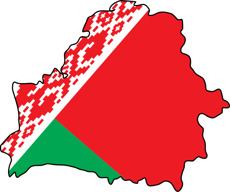 Карта Беларуси с флагом