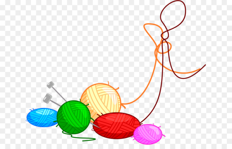 Клубок пряжи на прозрачном фоне