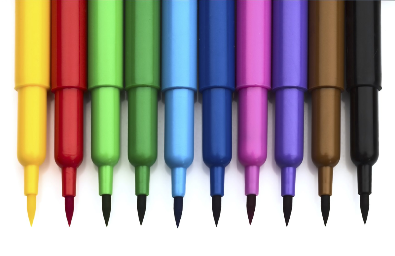 Фломастеры в ряд