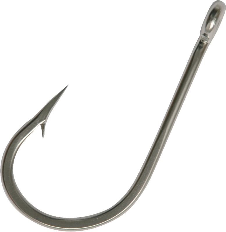 Крючок рыболовный на прозрачном фоне