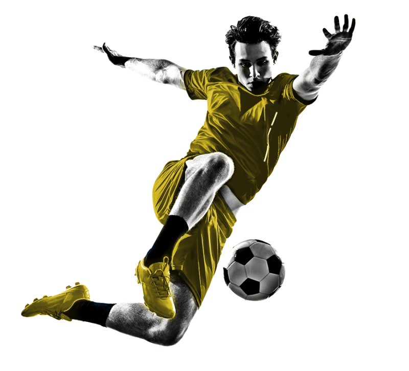 Футболист на прозрачном фоне