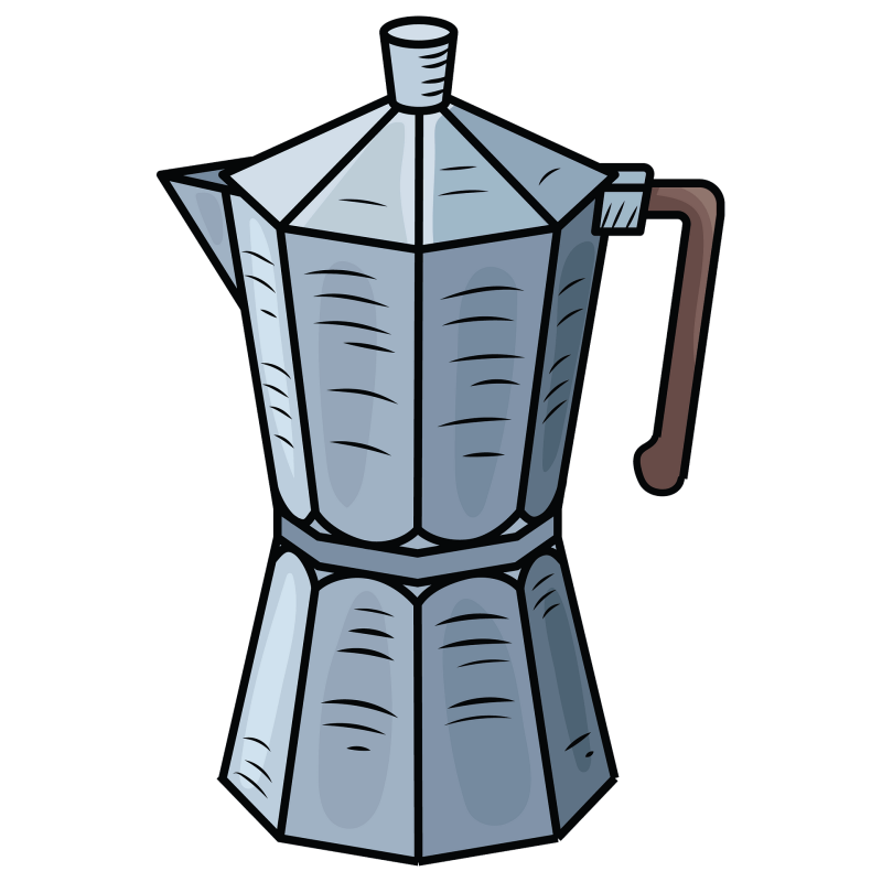 Кофейник на прозрачном фоне