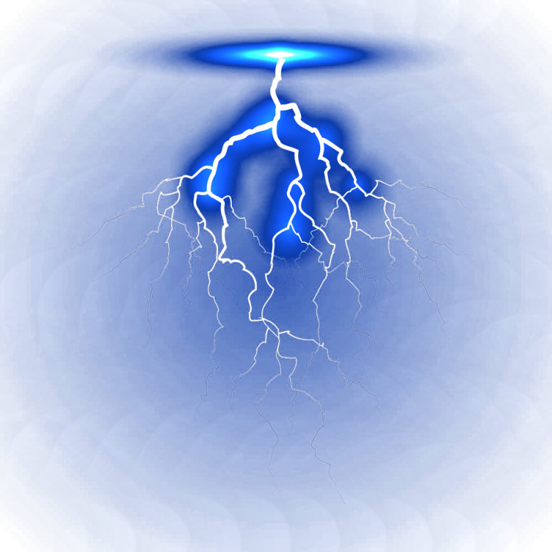 Электрический разряд на прозрачном фоне