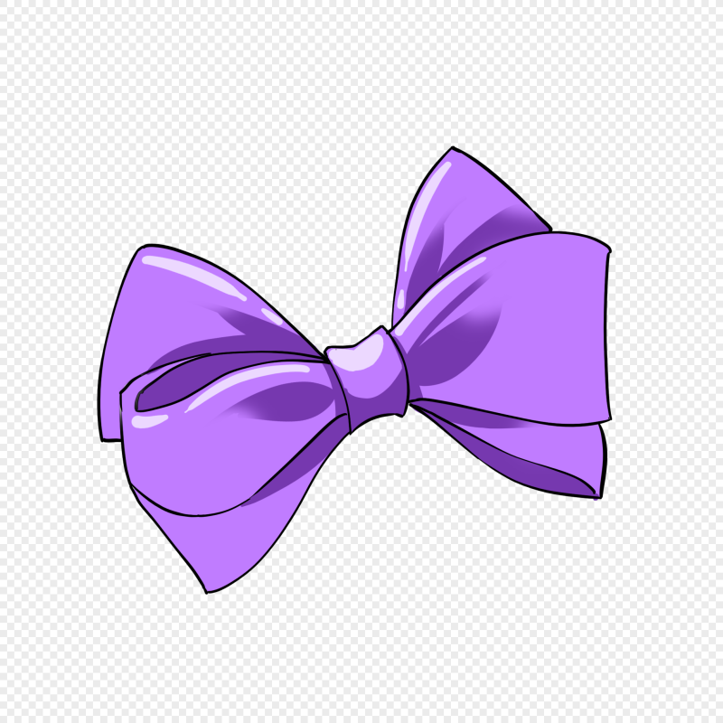 Фиолетовый бант на прозрачном фоне