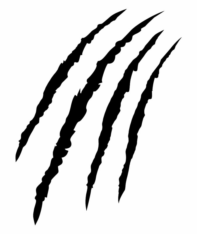 Следы от когтей без фона