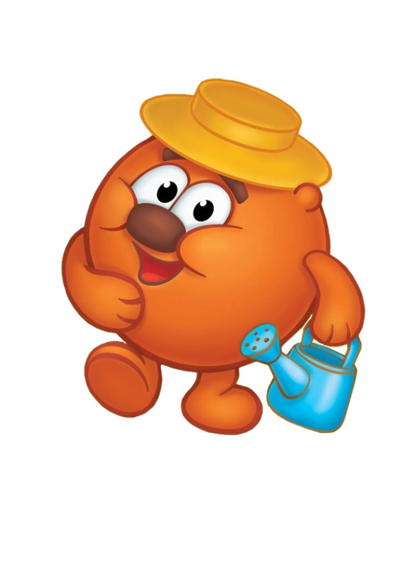 Копатыч из смешариков с лейкой