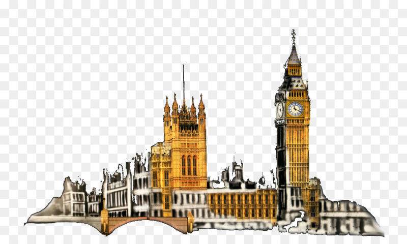 Вестминстерский дворец на белом фоне