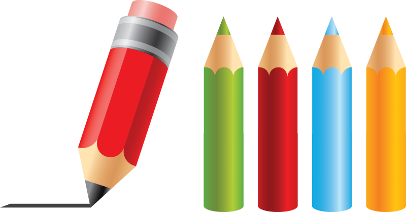 Цветные карандаши на прозрачном фоне