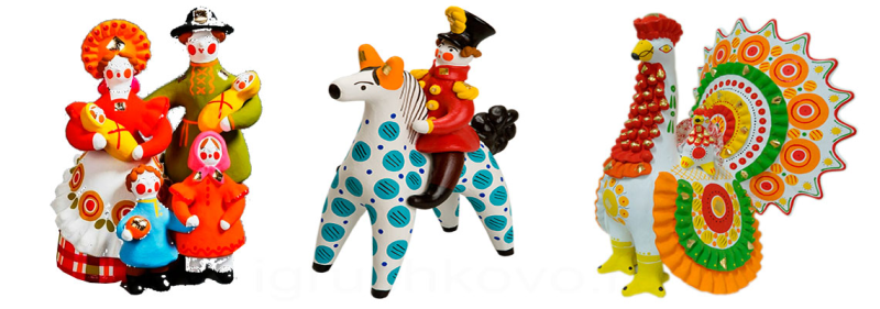 Народная глиняная игрушка Дымково