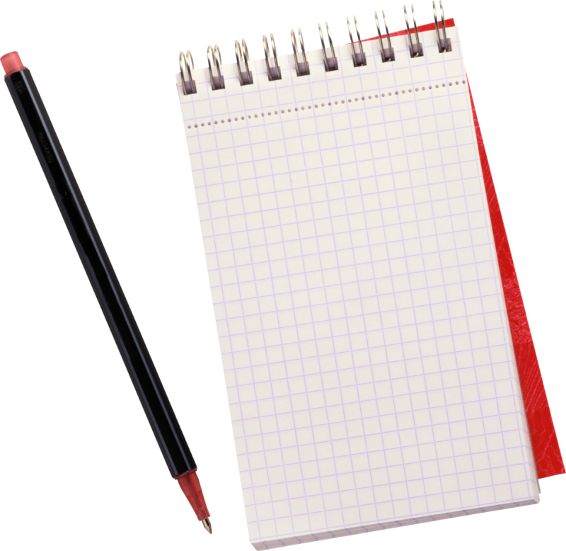 Блокнот на прозрачном фоне