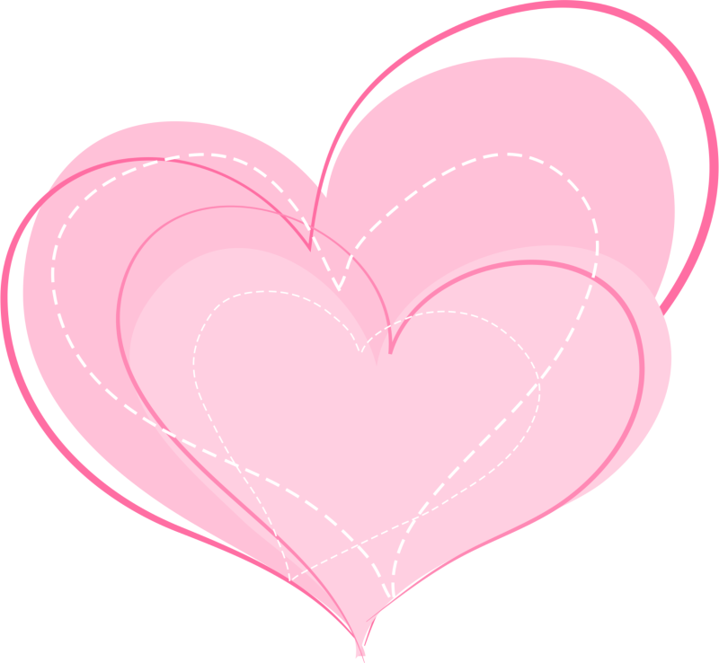 Розовое сердечко на белом фоне