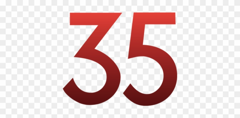Цифра 35 красная