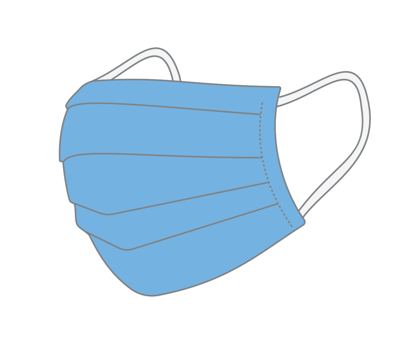 Маска медицинская на прозрачном фоне