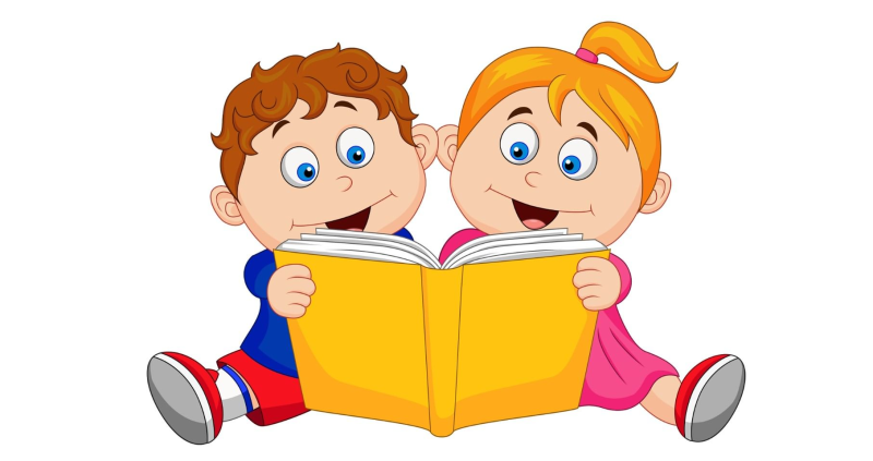 Мультяшный мальчик с книгой