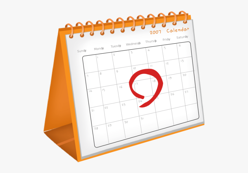 Алендарь на прозрачном фоне