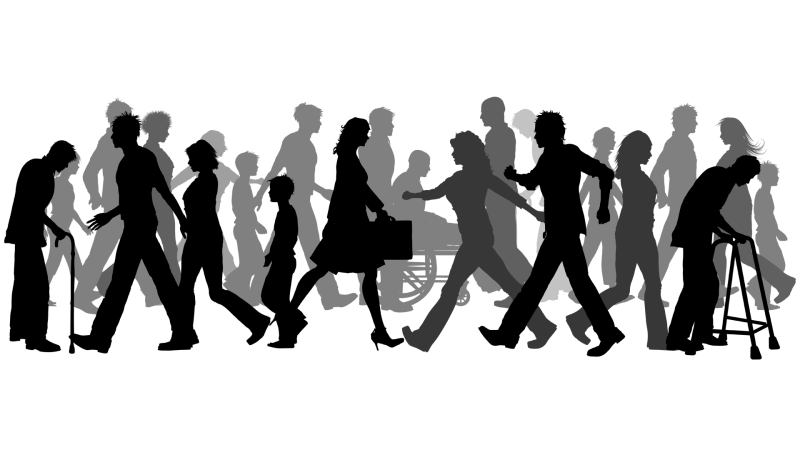 Силуэт группы людей