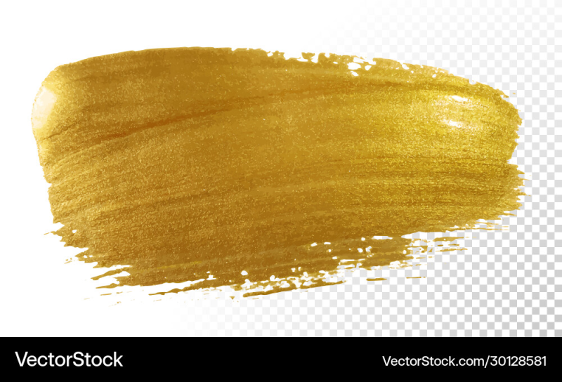 Мазки кистью цвет золото на прозрачном фоне