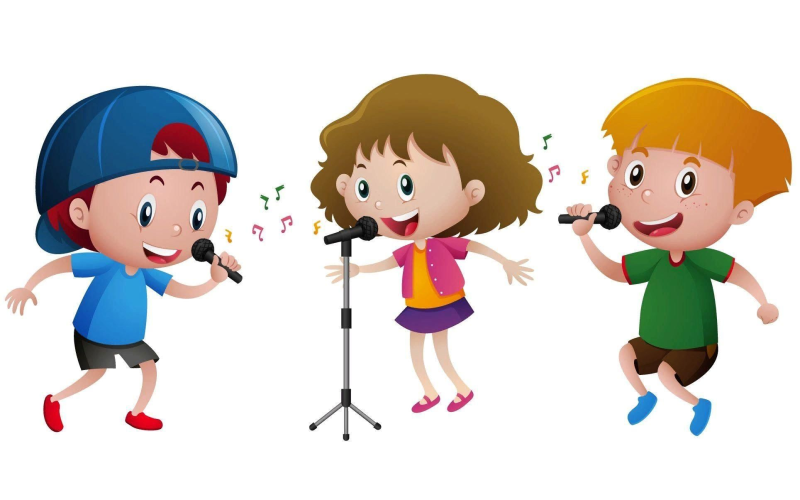 Мальчик и девочка поют