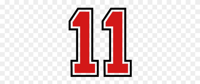 Цифра 11 красная