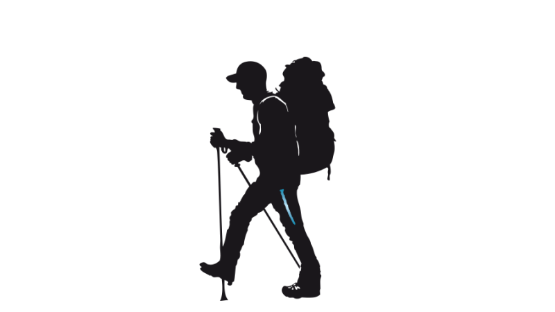 Силуэт человека с рюкзаком