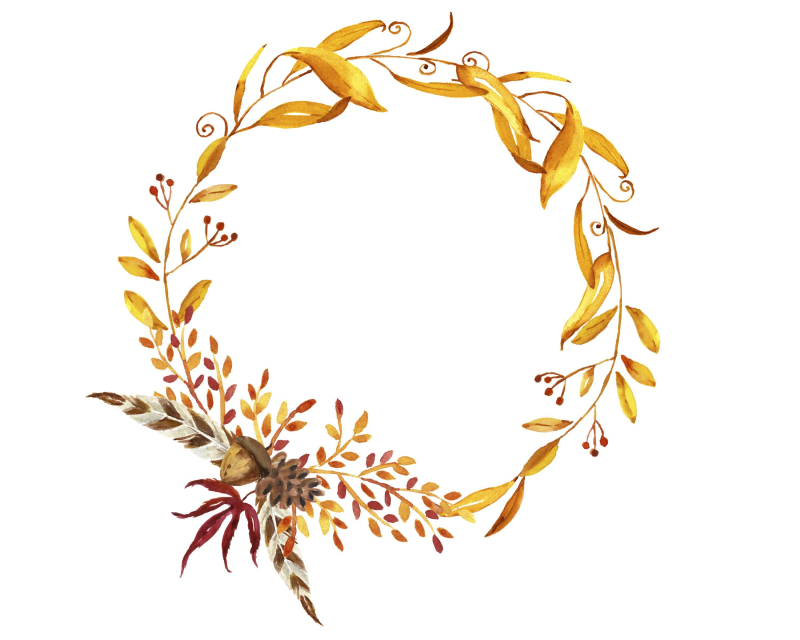 Осенняя виньетка на прозрачном фоне