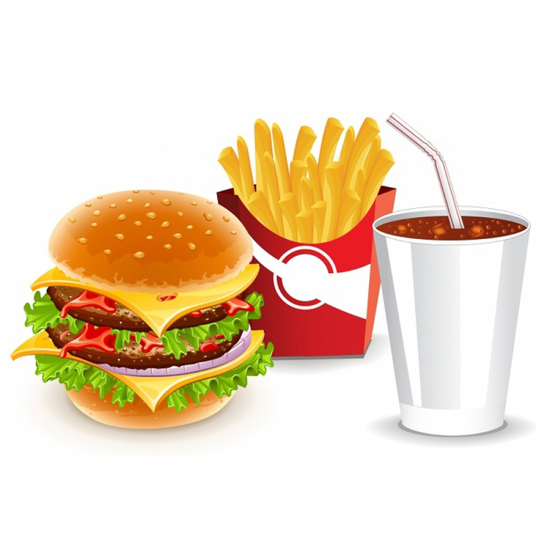 Фастфуды на белом фоне