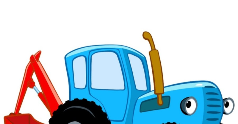 Синий трактор вектор