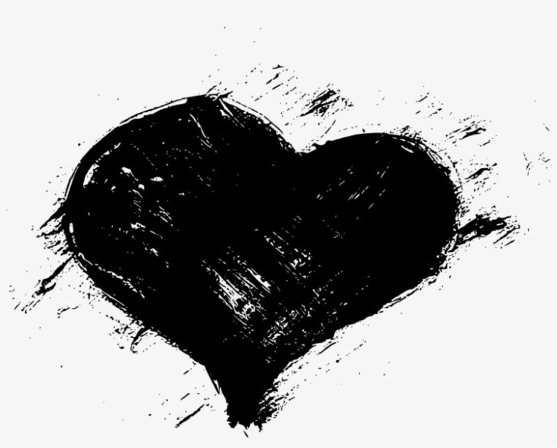 Белое сердце на черном фоне