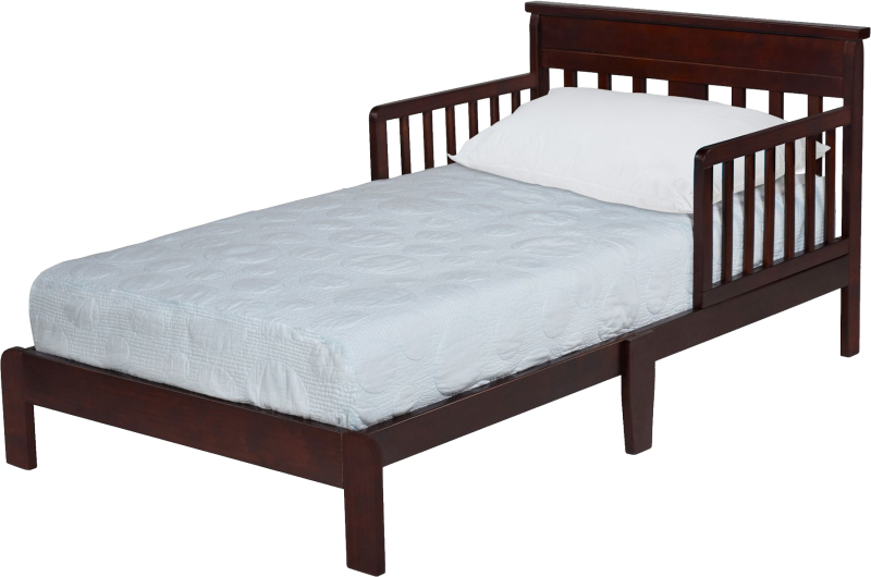 Односпальная кровать на белом фоне