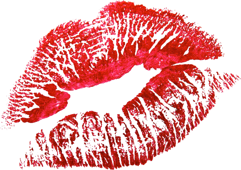 Отпечаток губ на белом фоне