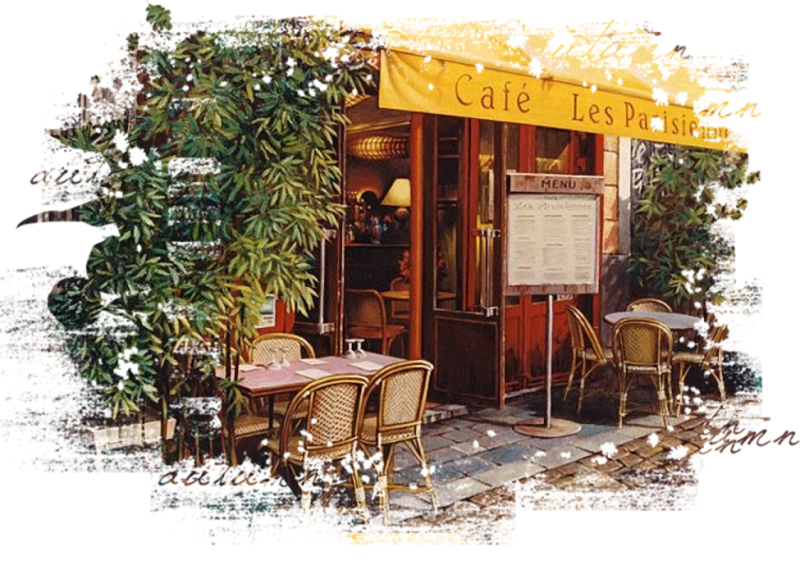 Уличное кафе на прозрачном фоне