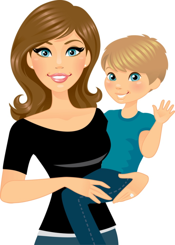 Мама с ребенком мультяшные