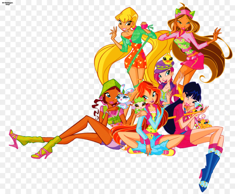 Клуб Винкс на белом фоне